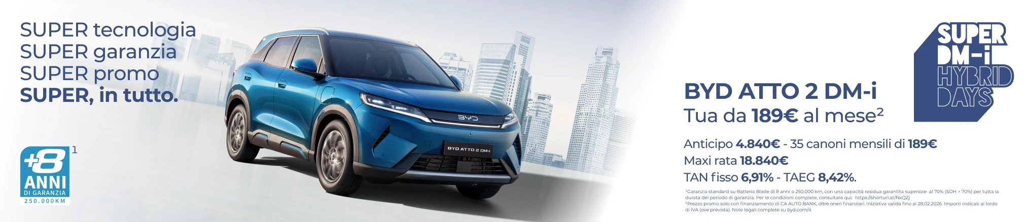 Offerte Gamma Ibrida Super DM-i: Atto 2 DM-i a partire da 25.500€